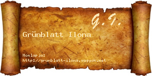 Grünblatt Ilona névjegykártya